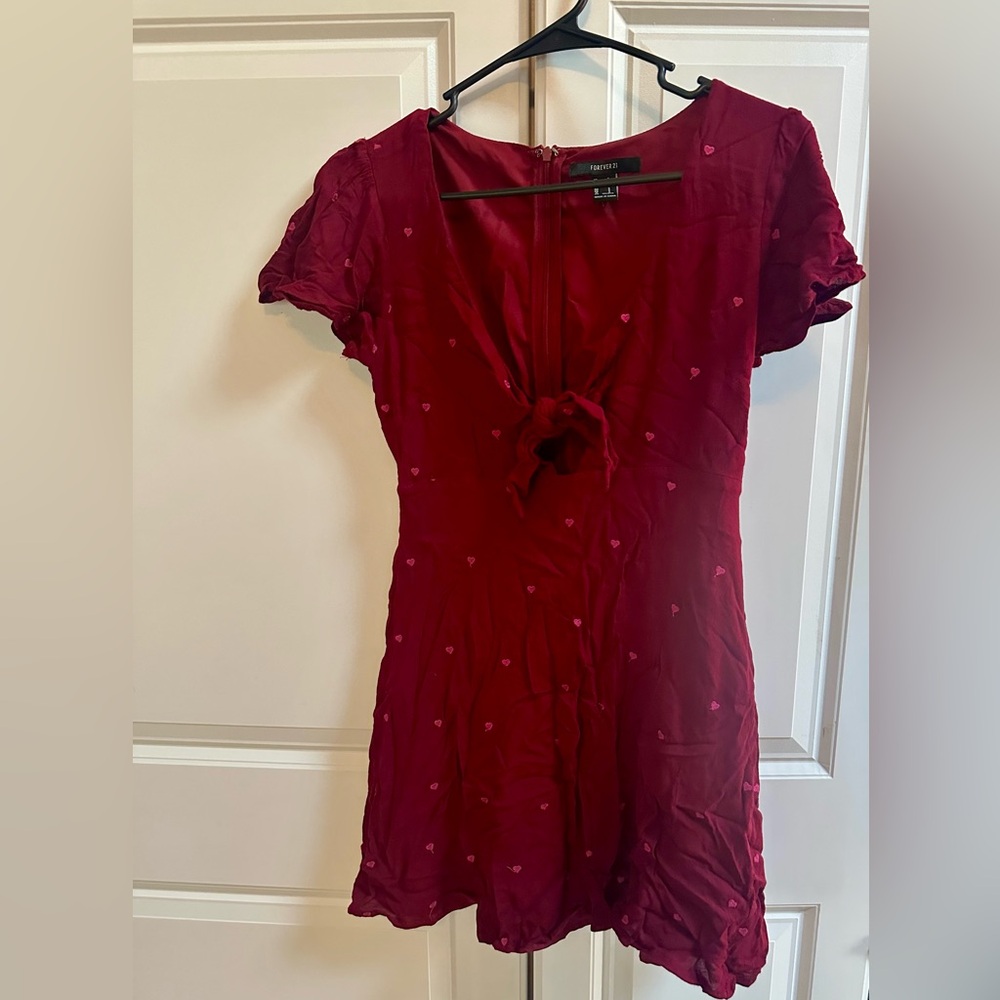 Forever 21 Red Flutter Sleeve V-Neck Sundress